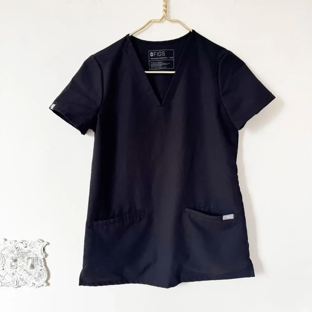 Figs lot of 2 Black Casma Three Pocket Scrub Top XXS - Picture 7 of 10